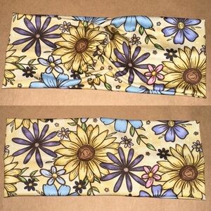 Spring yellow sunflower daisy floral twist front headband new